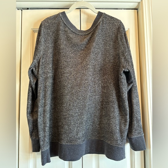 Large blue v neck Old Navy french terry sweatshirt with waistband, L - Picture 2 of 10